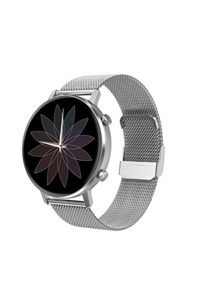 ideal STORE Smartwatch TimeOn Silver IdealStore Full HD, Ecran de 1.3 Inch, Monitorizare tensiune arteriala si f