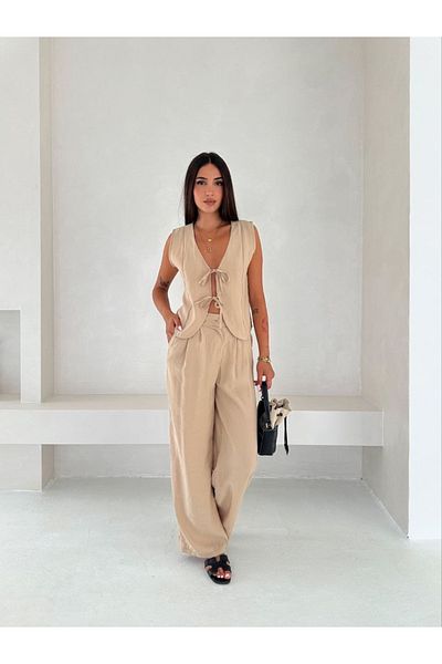 Last EGC Palazo Pants Vest Double Bottom Top Set