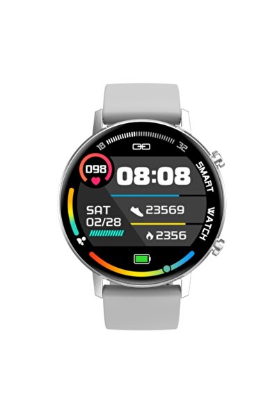 ideal STORE Smartwatch TimeOn Silver IdealStore Full HD, Ecran de 1.3 Inch, Monitorizare tensiune arteriala si f