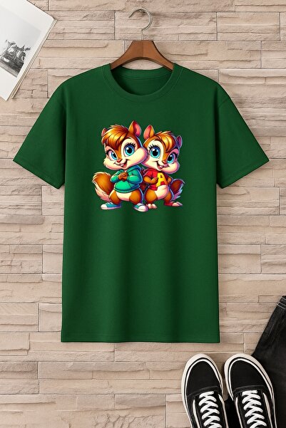 Madali Boutique ALVIN VE SİNCAPLAR BASKILI BASKILI OVERSİZE ÇOCUK T-SHİRT