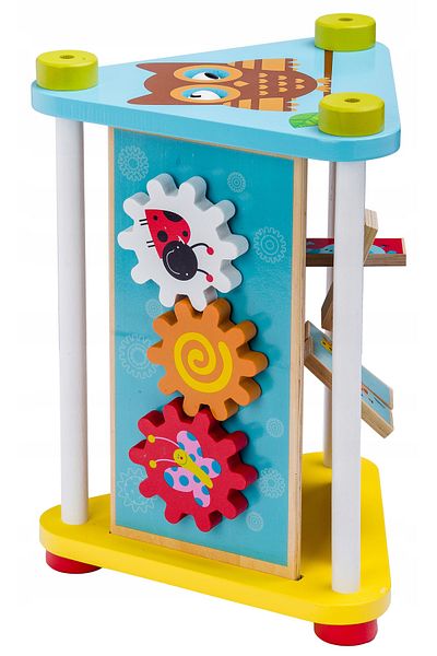 ideal STORE idealSTORE Wooden Educational Toy, Cheerful Owl, Dimensions 20 x 29 x 22 cm, Equipped with 4 per