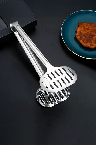 Vadi Stainless Steel Perforated Grill Serving Frying Pasta Kitchen Tongs