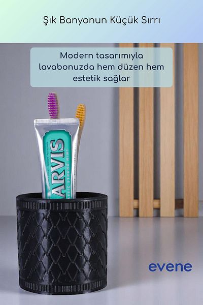 Evene Θήκη οδοντόβουρτσας Βάση οδοντόβουρτσας Βάση οδοντόβουρτσας Μαύρο χρώμα Μοντέλο 87