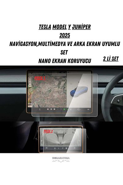 UniqAnatolia Tesla Model Y Juniper Multimedia and Rear Screen Set Nano Screen Protector
