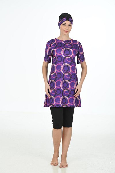 Fantasy Half Covered Lycra Hijab Swimsuit 3365