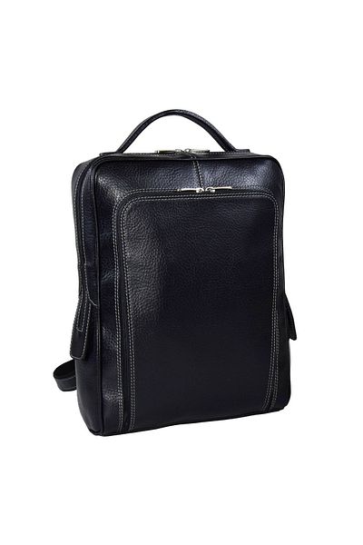 Magazinul de genti Unisex backpack, made of soft natural leather, model 236, Matte black