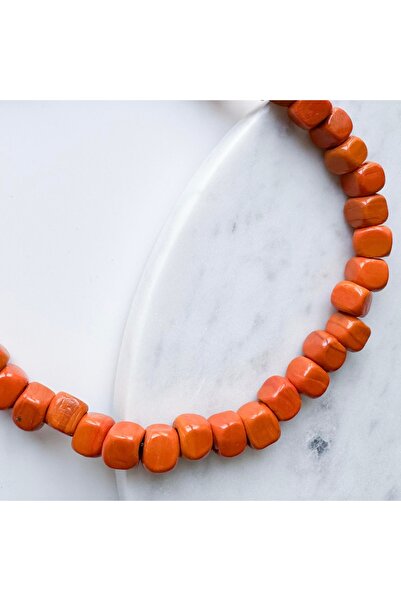 Twinssis Accessories Orange Glass Basement Bead Necklace