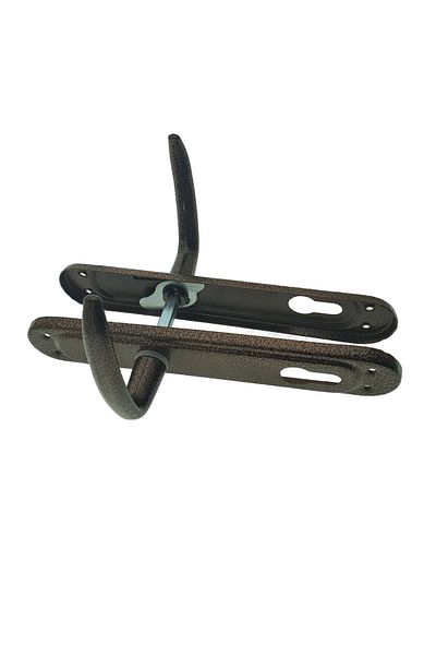 OEM Set of 2 door handles with key plate, metal, brown