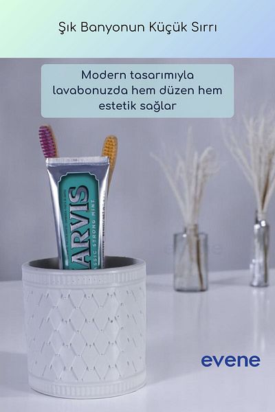 Evene Θήκη οδοντόβουρτσας Θήκη οδοντόβουρτσας Βάση οδοντόβουρτσας Λευκό χρώμα Μοντέλο 87