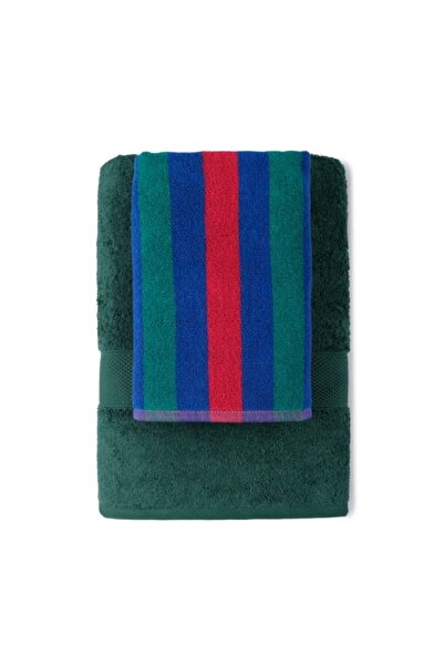 GA Gleam Atelier طقم منشفة حمام / منشفة رأس، لون أخضر، قطن 100%، حمام: 100*15...