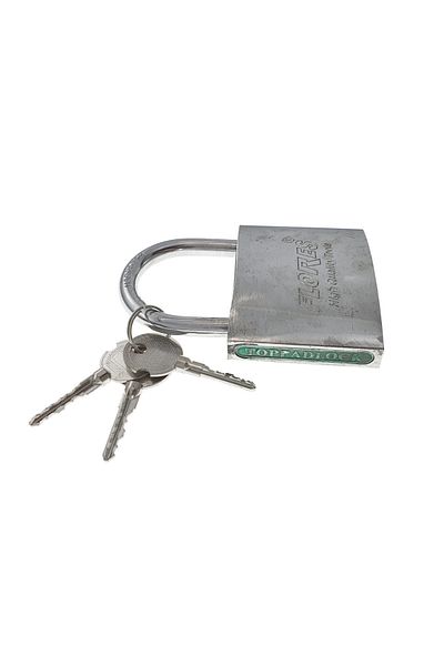 flores Stainless steel padlock, with 3 star keys, 75 mm, FS-11441, hardened steel, silver