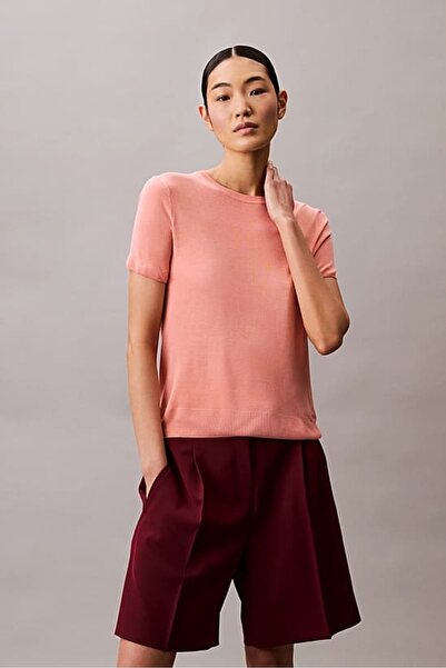 Calvin Klein Kadın İnce Dokulu Viskoz Triko - Somon