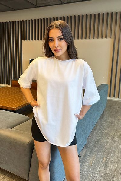 BİKELİFE Women's Unprinted Oversize T-Shirt