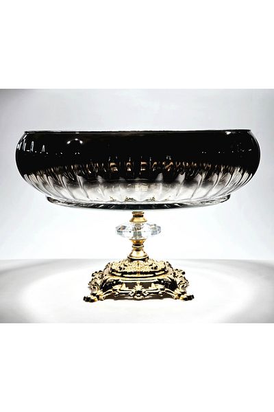 Kristal Market Handmade Titanium Plated Silver Decorative Presentation Fruit Bowl