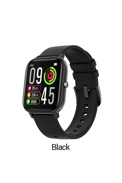 ideal STORE Smartwatch P8T Optimus idealStore, Silicone Strap, Black, Waterproof, 1.4 inch Full Touch Screen