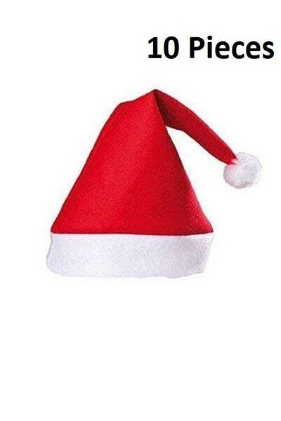 Raffine 10 Pieces Santa Claus Party Decoration Christmas Hat