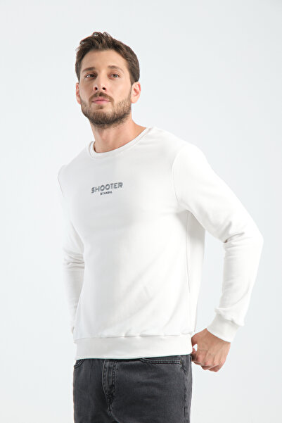 Shooter Sportswear Ανδρικό Deluxe φούτερ Ecru Print Λεπτομερής τυπική εφαρμογή