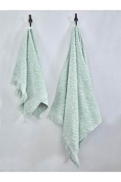 Karna Home Cotton Textured 2-Piece Towel Set 50X90