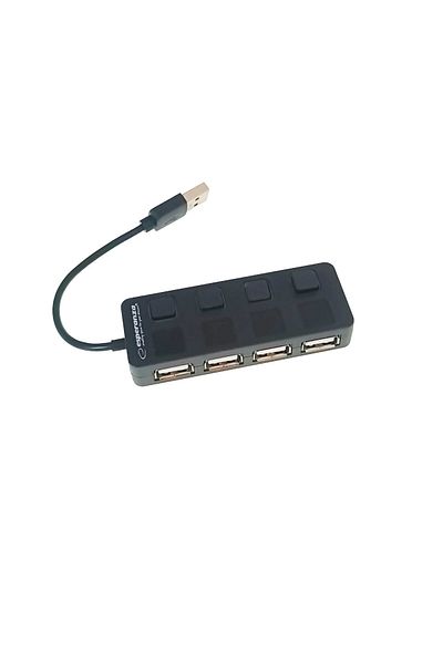 ESPERANZA 4-port USB 2.0 hub with switches, Esperanza, 480 MB/s, black