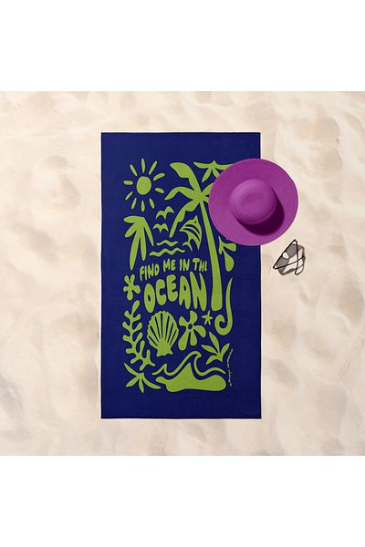 The Lucid Lab Find Me in the Ocean Beach Towel - Microfiber