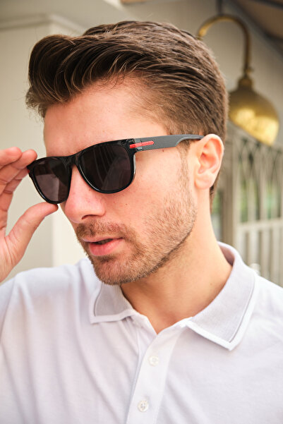 Monvago Mv23053 Red Detail Black Men's Sunglasses