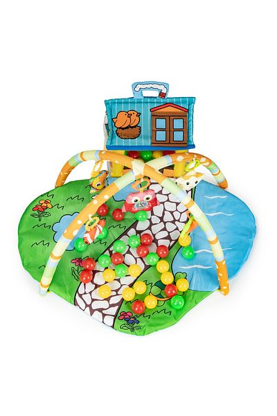 ideal STORE Covoras educativ pentru copii idealSTORE Dimensiuni 95 x 45 x 92 cm, Include covor moale, casuta, ju