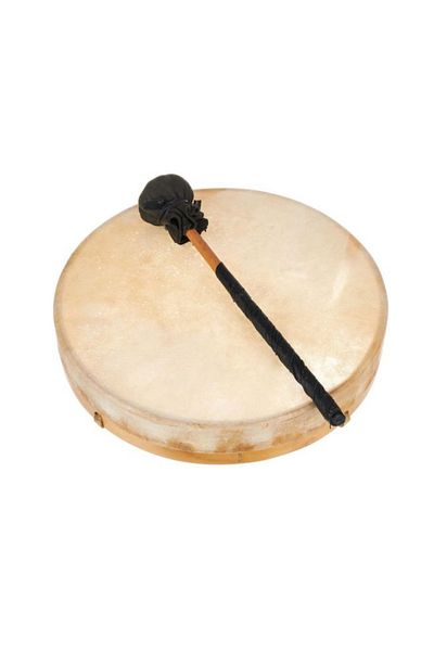 OEM Shamanic drum made of pre-stretched goatskin, adjustable, hammer included, diameter 30 cm