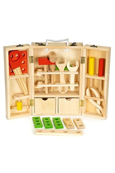 ideal STORE Atelier de lucru din lemn THE LITTLE WORKSHOP, Dimensiuni pachet 35 x25 x 9 cm, Include 10 unelte, c