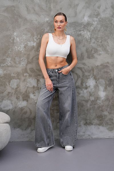 COOL TARZ Miami Anthracite Straight Wide Women's Jean