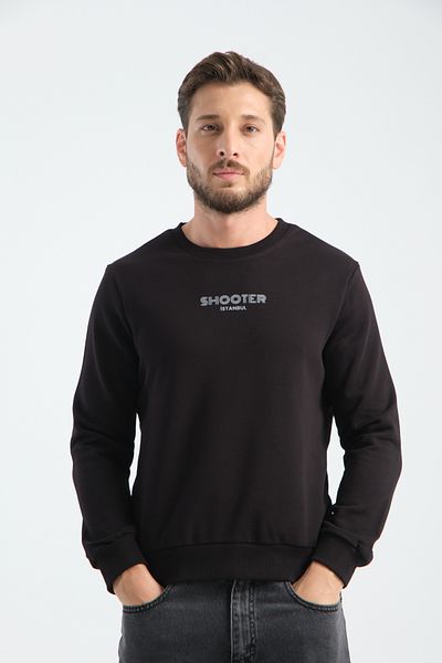Shooter Sportswear Hanorac Deluxe pentru bărbați, cu imprimeu negru, model standard