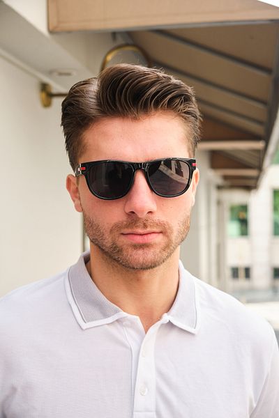 Monvago Mv23053 Red Detail Black Men's Sunglasses