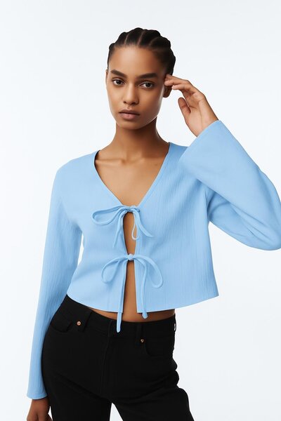 HAKKE Διπλή δεμένη μπλούζα με διπλό στήθος