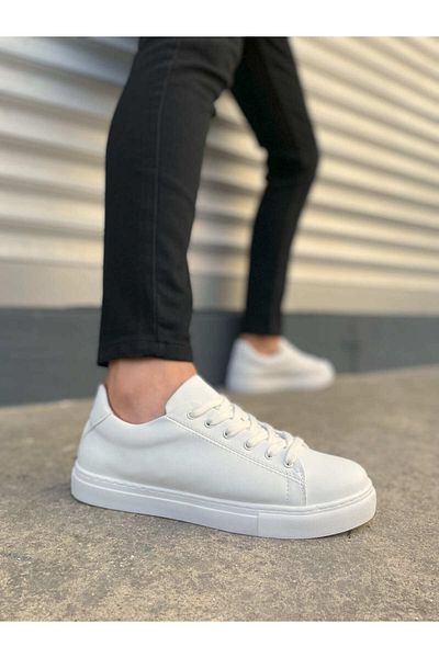 Zerenyus Jy122 Fashion Lace-Up Casual Men's Sneaker - White