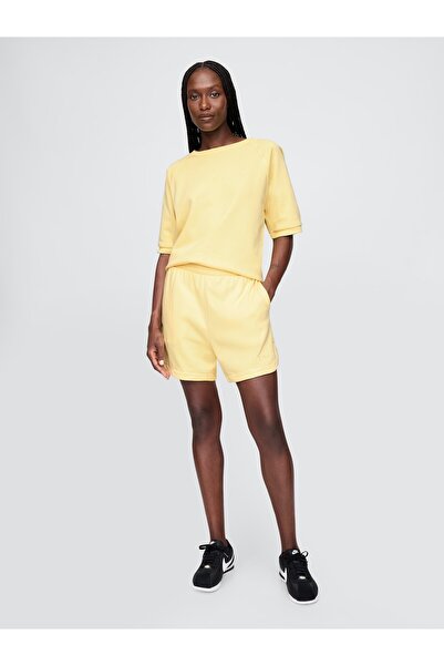 GAP Kadın Sarı Logo Fransız Havlu Kumaşı Şort