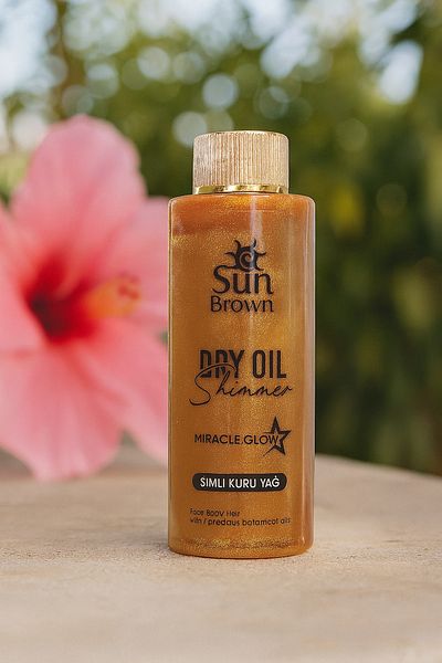Sun Brown Glitter Hair and Body Oil Shimmer Dry Oil Miracle Glow 100ml