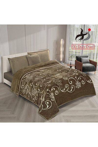 XI DUO 6 kg double winter blanket, plain, engraved, with a super soft texture, size 200 x 240 cm