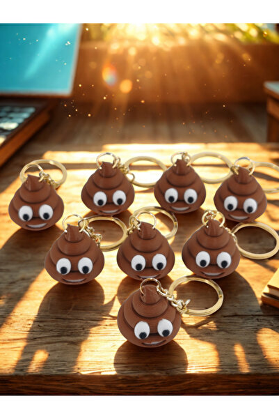 Shuttle Park Unisex Προσαρμοσμένο κομψό σχέδιο 3D Smile Emoji Poop Μπρελόκ Χαριτωμένο σκληρό πλαστικό αξεσουάρ δώρου 1 τεμ.