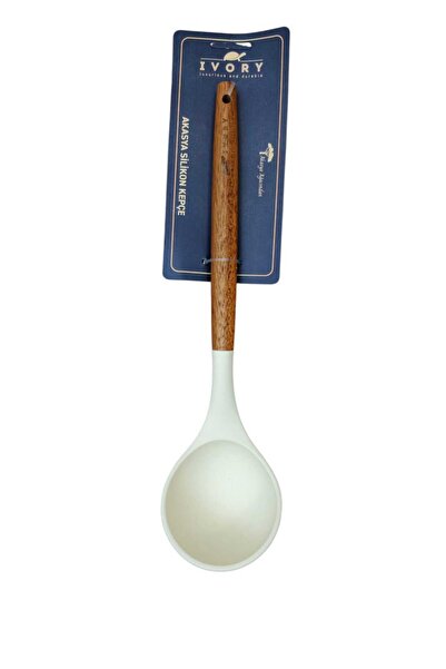 IVORY Wooden Handle Silicone Spoon