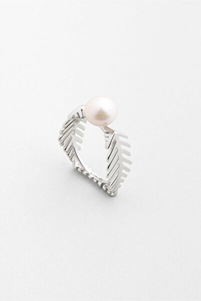 So CHIC... Daphne 18 Ayar Beyaz Altın Kaplama Gümüş İnci Yüzük