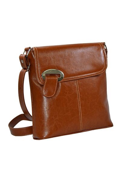 Magazinul de genti Women's genuine leather bag, model 75, Tobacco brown