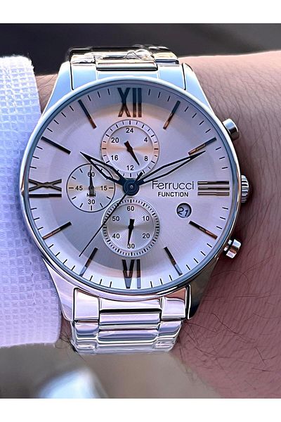 Ferrucci Inner Functions Active Calendar and Day 30m Water Resistant Steel Cord Men's Wrist Watch Vs.Bl