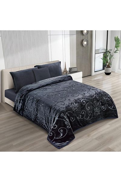 XI DUO 6 kg double winter blanket, plain, engraved, with a super soft texture, size 200 x 240 cm