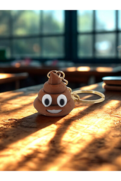 Shuttle Park Unisex Προσαρμοσμένο κομψό σχέδιο 3D Smile Emoji Poop Μπρελόκ Χαριτωμένο σκληρό πλαστικό αξεσουάρ δώρου 1 τεμ.