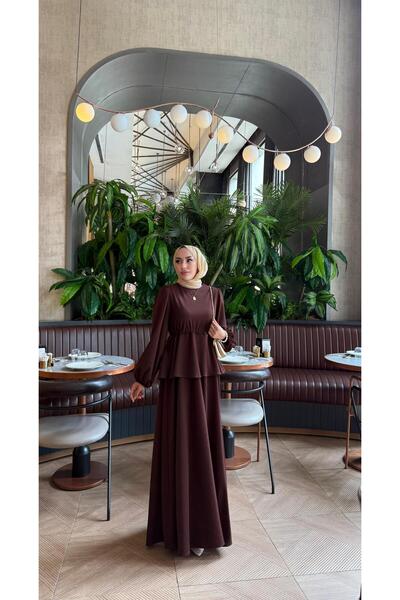 moda zeynaa Beli İpli Scuba Tesettür Elbise