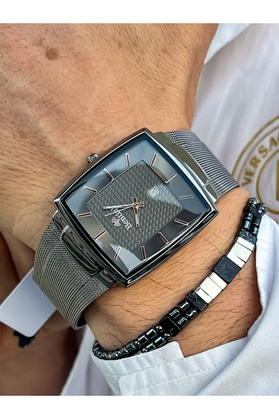 Bentini Guaranteed Waterproof Stainless, Colorfast Steel Cord Steel Case Men's Wrist Watch