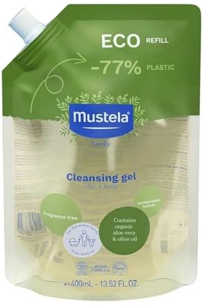 Mustela Organic Bio Body Wash Face Body Refill, 400 ml