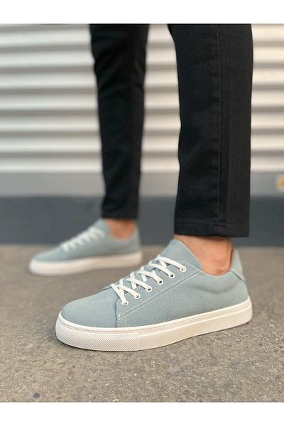 Zerenyus Jy122 Fashion Lace-Up Casual Men's Sneaker - Suede Ice Blue