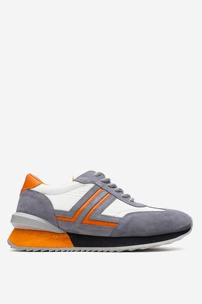 Dericlub Deri̇club Men's Thick Sole Lace-Up Casual Shoes Real Leather Cr 2619 White/Gray