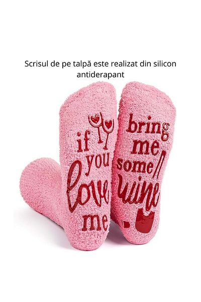 OEM Funny socks If you love me Bring Me Wine, Pink Briose, Universal size: 35-42