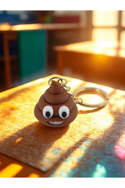 Shuttle Park سلسلة مفاتيح مخصصة أنيقة للجنسين بتصميم ثلاثي الأبعاد Smile Emoji Poop إكسسوار هدية من البلاستيك الصلب اللطيف قطعة واحدة